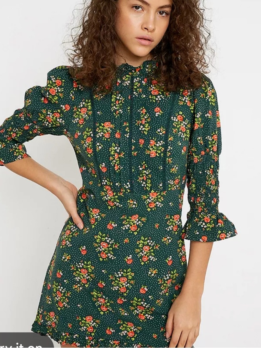 Laura Ashley UO Exclusive Maisy Mock Neck Mini Dress, SP